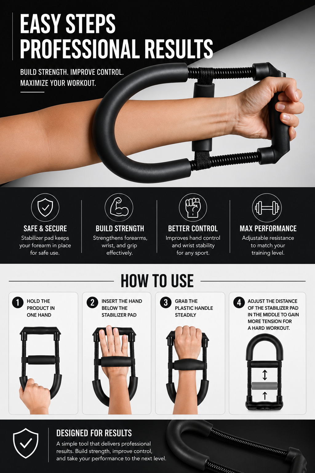 Power Wrist Elite Forearm Strengthener